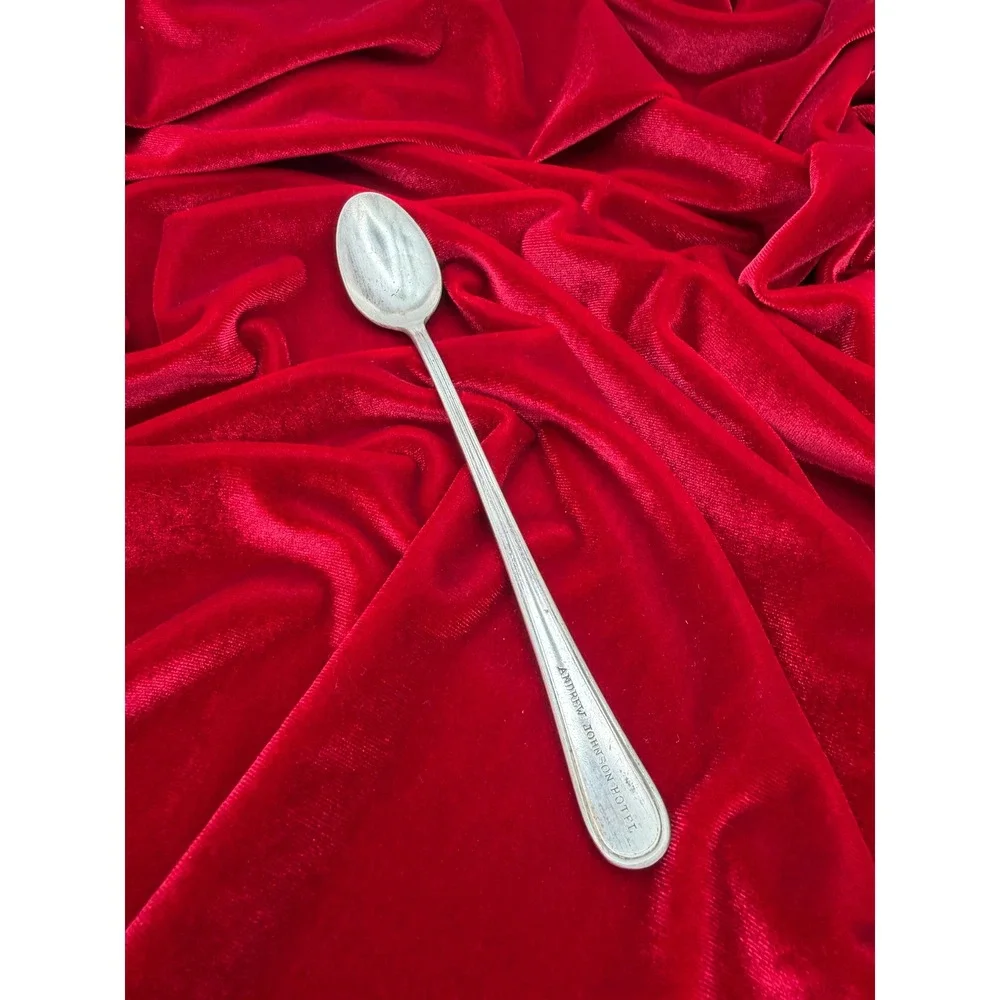 Vintage Andrew Johnson Hotel Silver Iced Tea Spoon Reed & Barton Flatware 7.75
